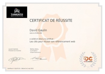 Certificat Seo